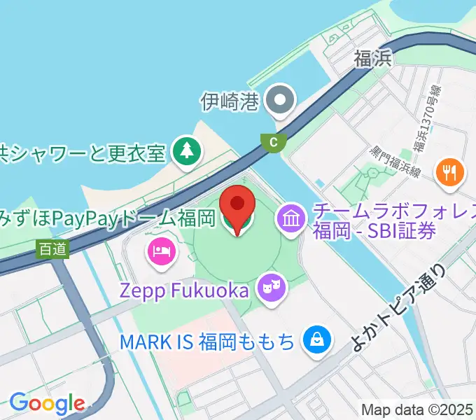 みずほPayPayドーム福岡の地図