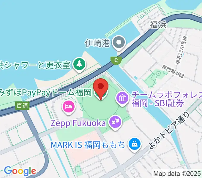 みずほPayPayドーム福岡の地図