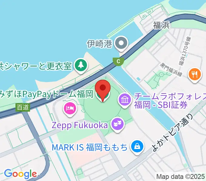 みずほPayPayドーム福岡の地図