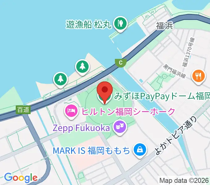 みずほPayPayドーム福岡の地図