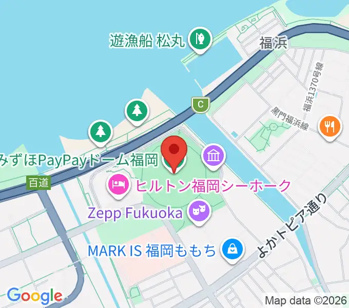 みずほPayPayドーム福岡の地図