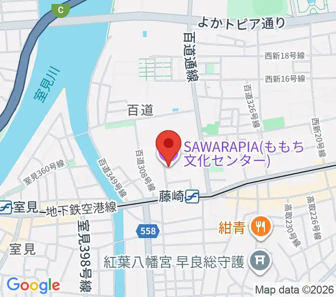 サワラピア 福岡県立ももち文化センターの地図