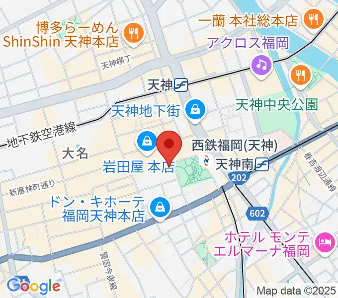 レソラNTT夢天神ホールの地図