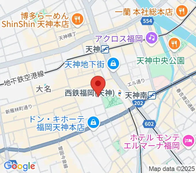 レソラNTT夢天神ホールの地図