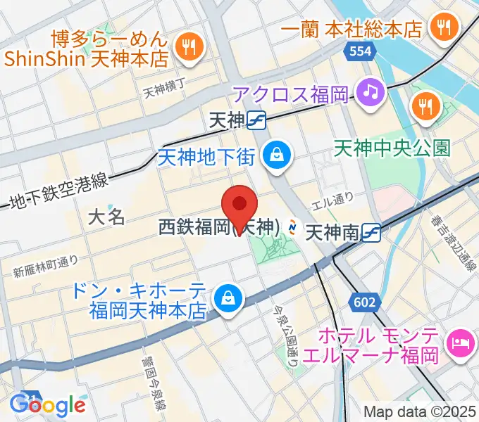 レソラNTT夢天神ホールの地図