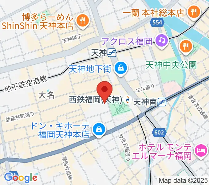 レソラNTT夢天神ホールの地図