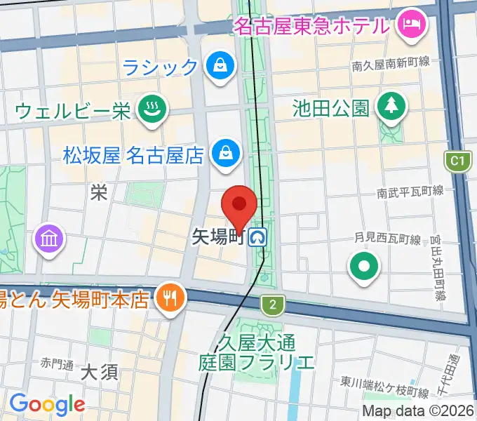 名古屋クラブクアトロの地図