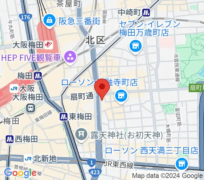 梅田クラブクアトロの地図