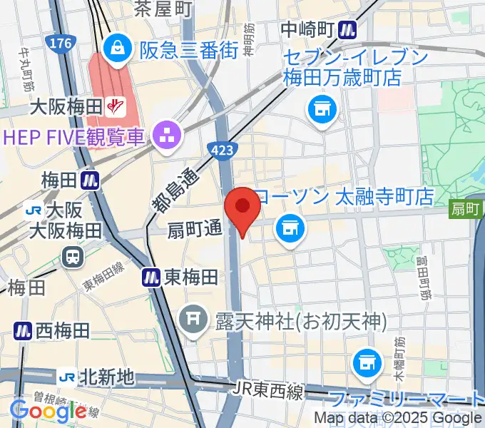 梅田クラブクアトロの地図