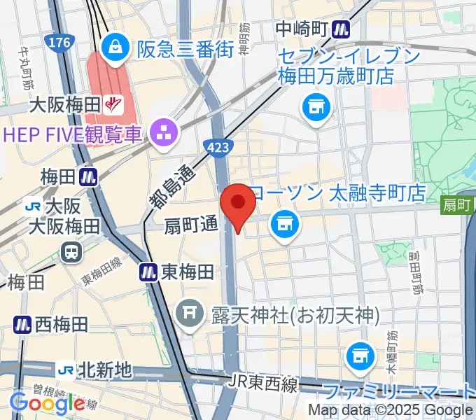 梅田クラブクアトロの地図