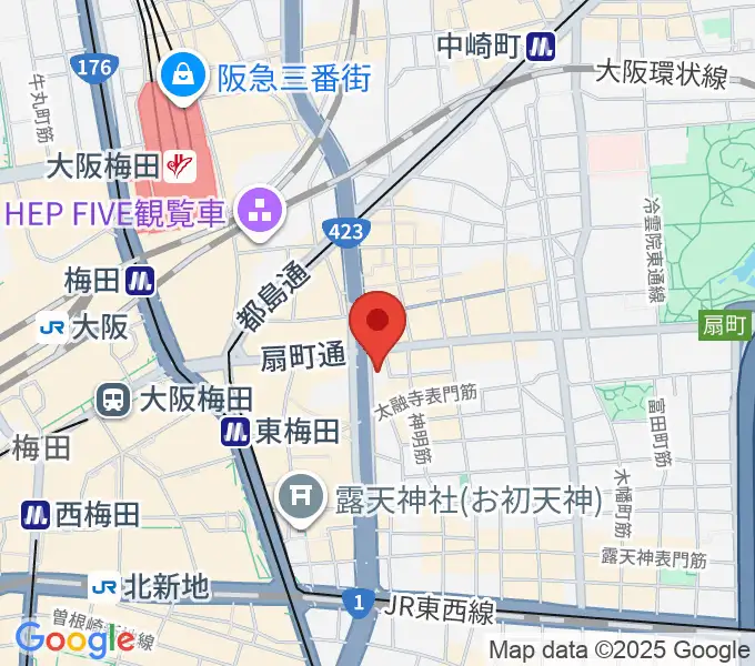 梅田クラブクアトロの地図