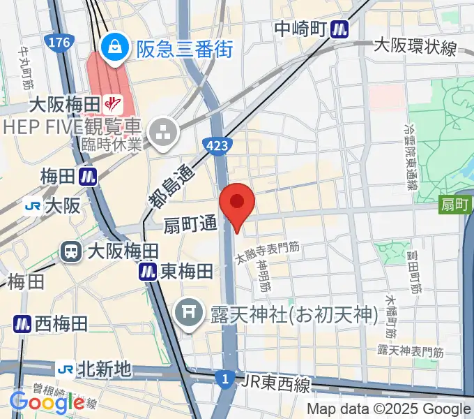 梅田クラブクアトロの地図