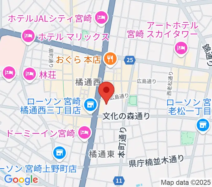 宮崎ウェザーキングの地図