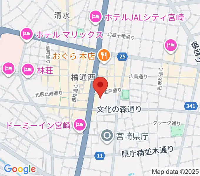 宮崎ウェザーキングの地図