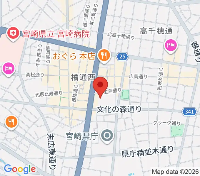 宮崎ウェザーキングの地図