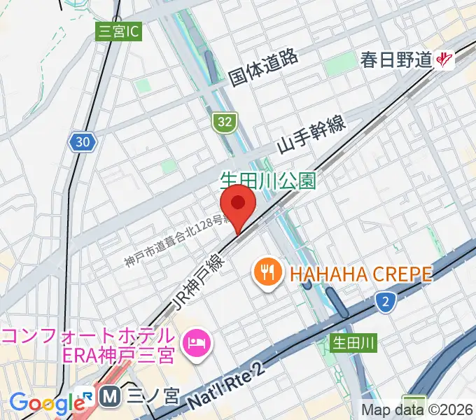 神戸スタークラブの地図