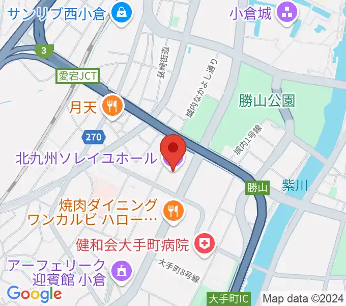 北九州ソレイユホールの地図