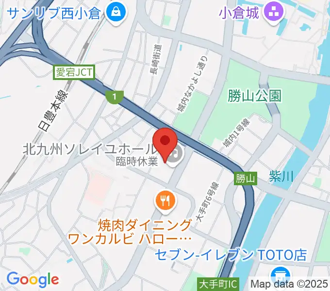 北九州ソレイユホールの地図