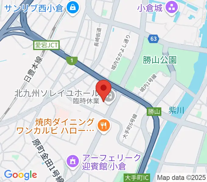 北九州ソレイユホールの地図