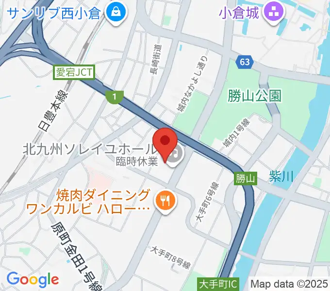 北九州ソレイユホールの地図