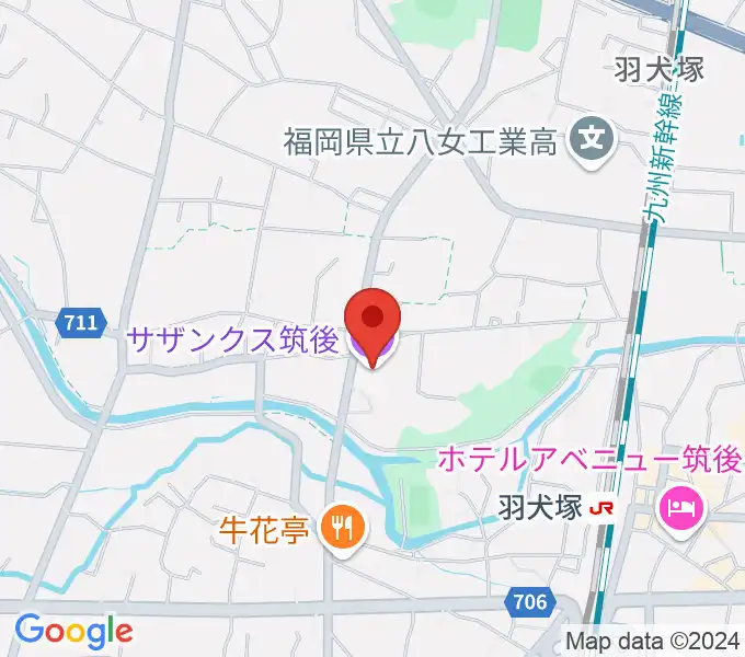 サザンクス筑後の地図