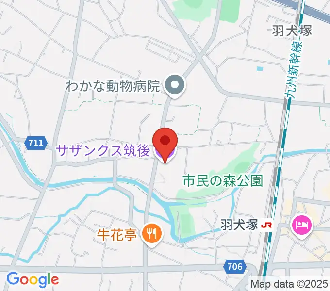 サザンクス筑後の地図