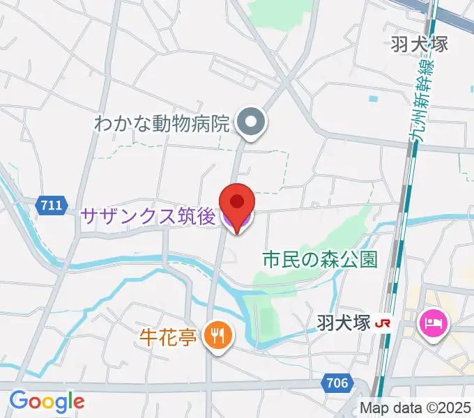 サザンクス筑後の地図