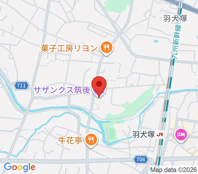 サザンクス筑後の地図
