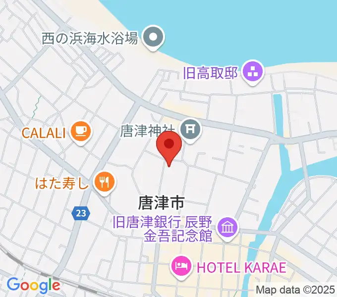 唐津市民会館の地図