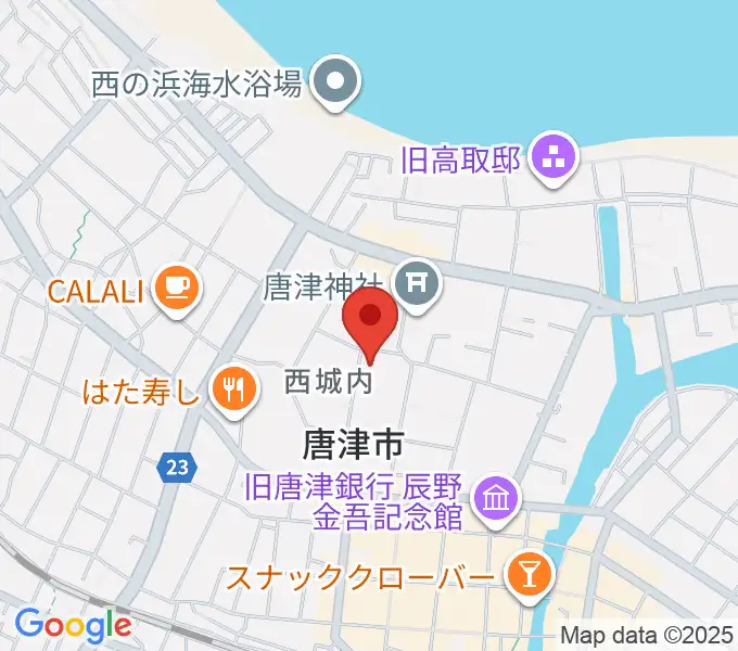 唐津市民会館の地図