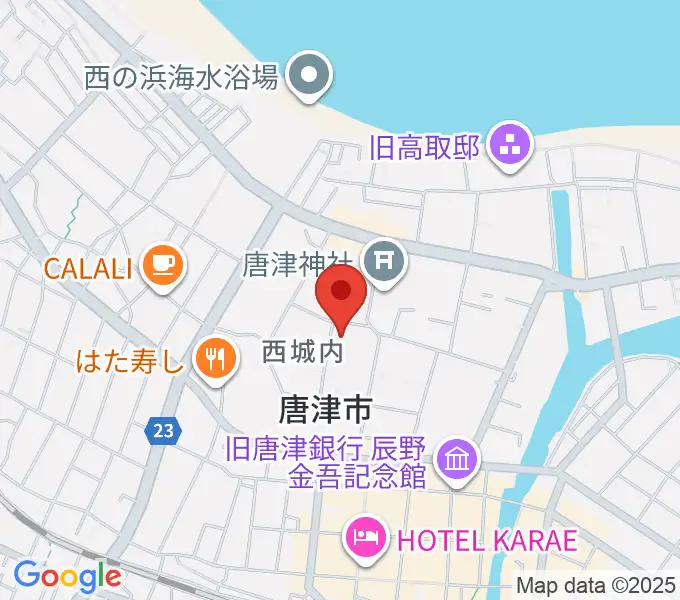 唐津市民会館の地図