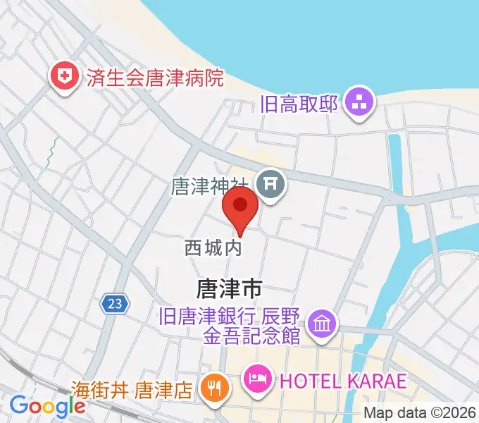 唐津市民会館の地図
