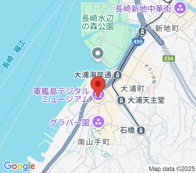 旧香港上海銀行長崎支店記念館の地図