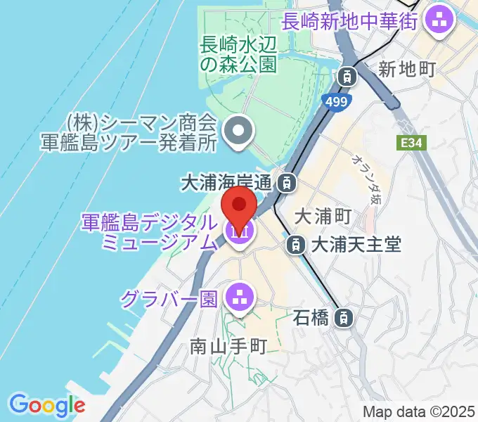旧香港上海銀行長崎支店記念館の地図