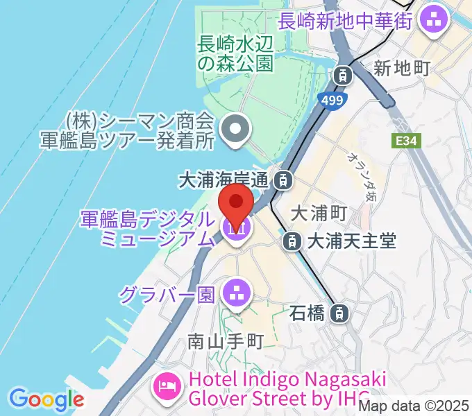 旧香港上海銀行長崎支店記念館の地図