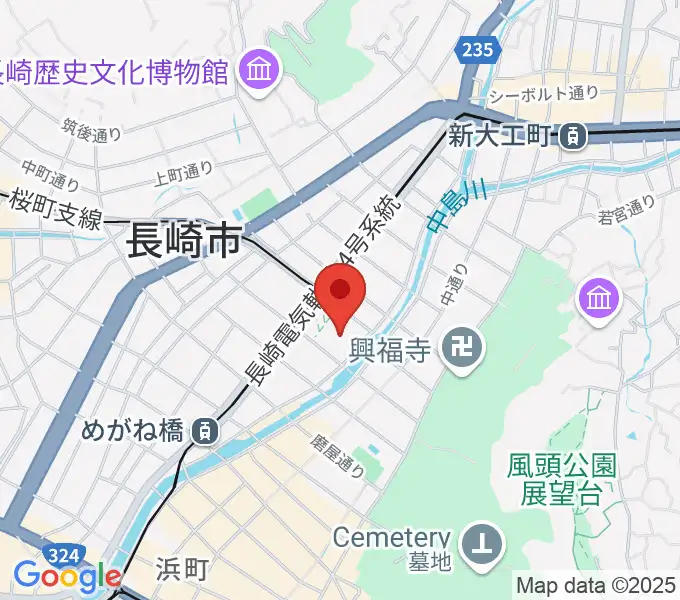 長崎市民会館の地図
