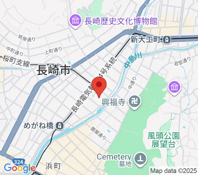 長崎市民会館の地図