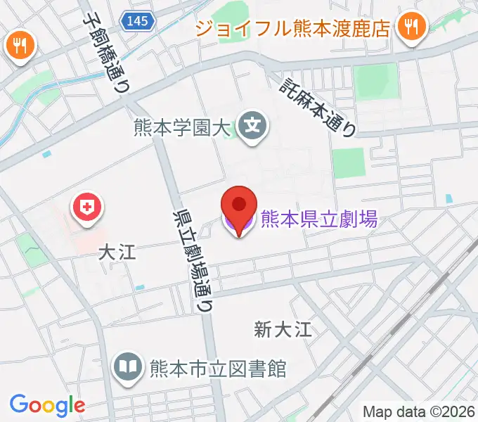 熊本県立劇場の地図