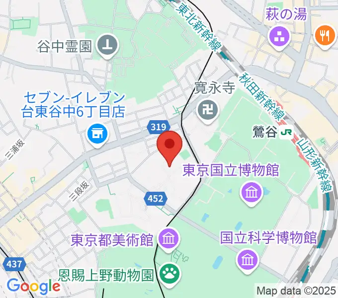東京藝術大学奏楽堂の地図