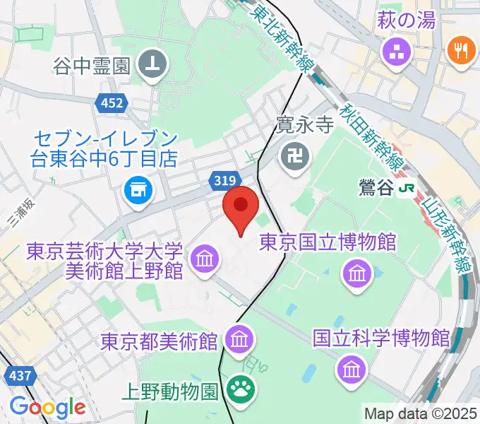 東京藝術大学奏楽堂の地図