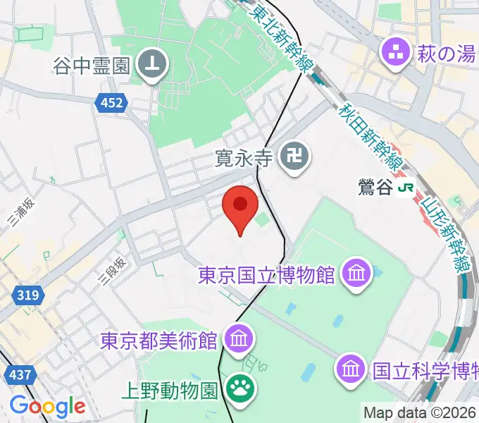 東京藝術大学奏楽堂の地図