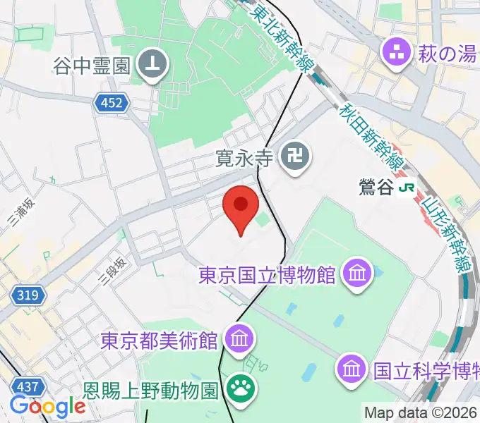 東京藝術大学奏楽堂の地図