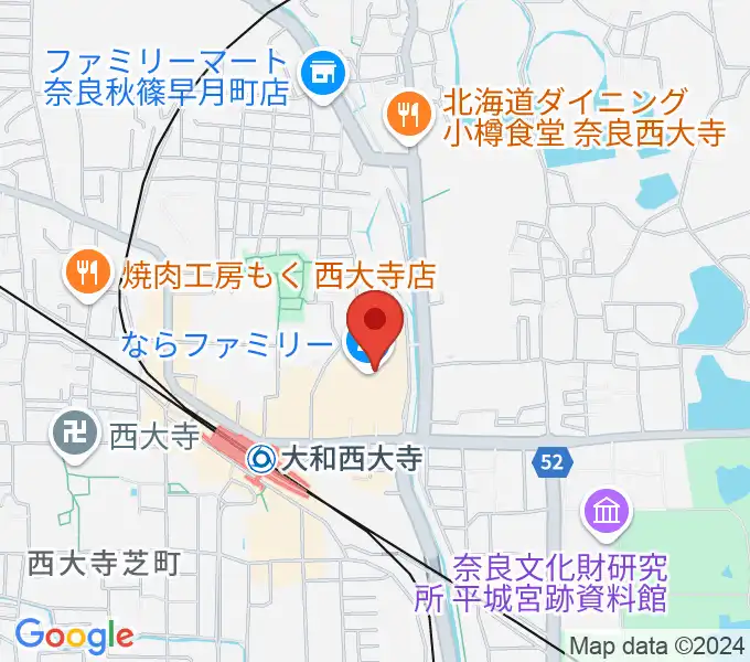 秋篠音楽堂の地図