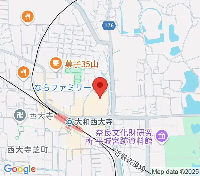 秋篠音楽堂の地図