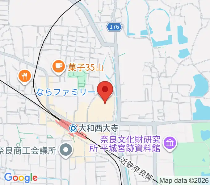 秋篠音楽堂の地図