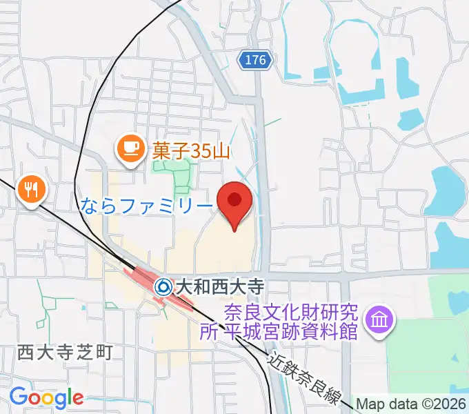 秋篠音楽堂の地図