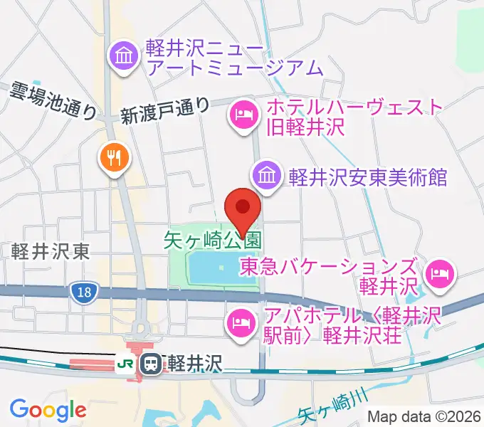 軽井沢大賀ホールの地図