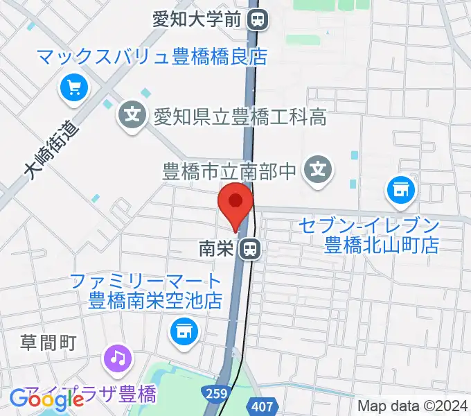 豊橋オレンジピットの地図