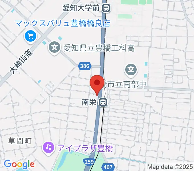 豊橋オレンジピットの地図