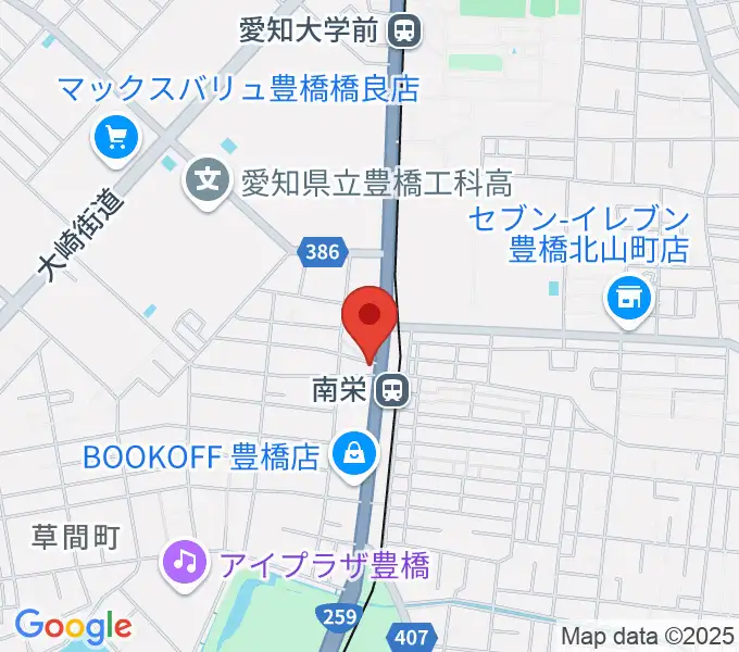 豊橋オレンジピットの地図
